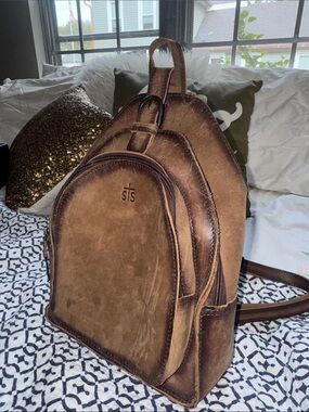 STS Ranchwear Brown Distressed Leather Backpack